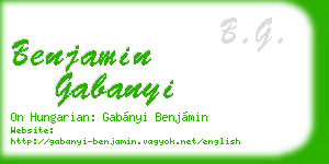 benjamin gabanyi business card