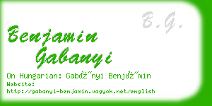 benjamin gabanyi business card